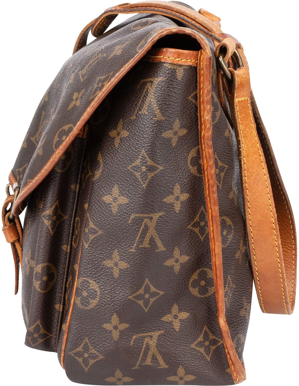 Louis Vuitton Louis Vuitton Canvas Monogram Gibeciere MM Crossbody Bag Bruin
