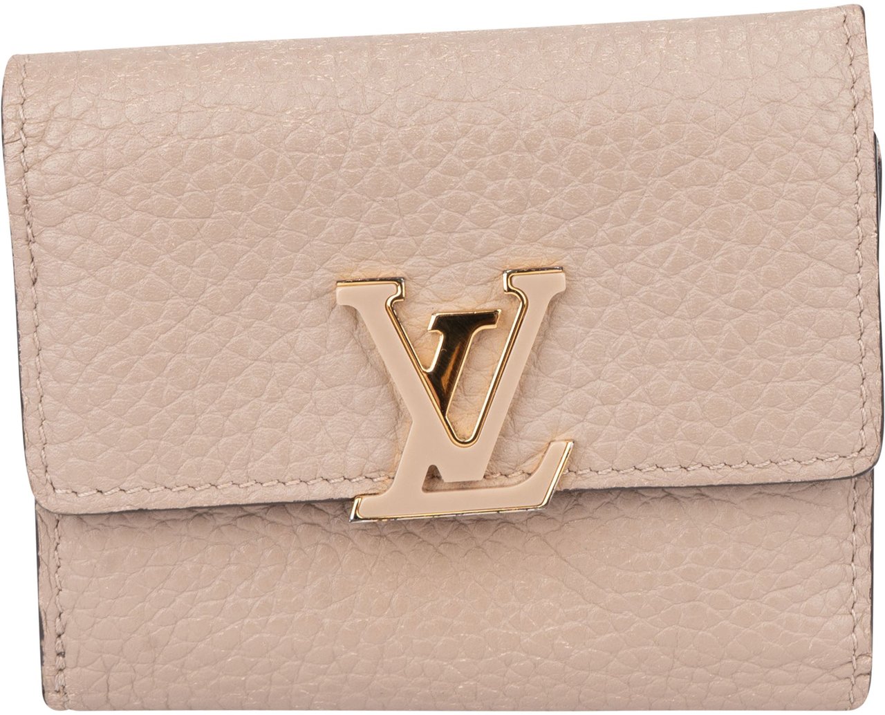 Louis Vuitton Louis Vuitton Taurillon Leather Mini Capucines Wallet Beige