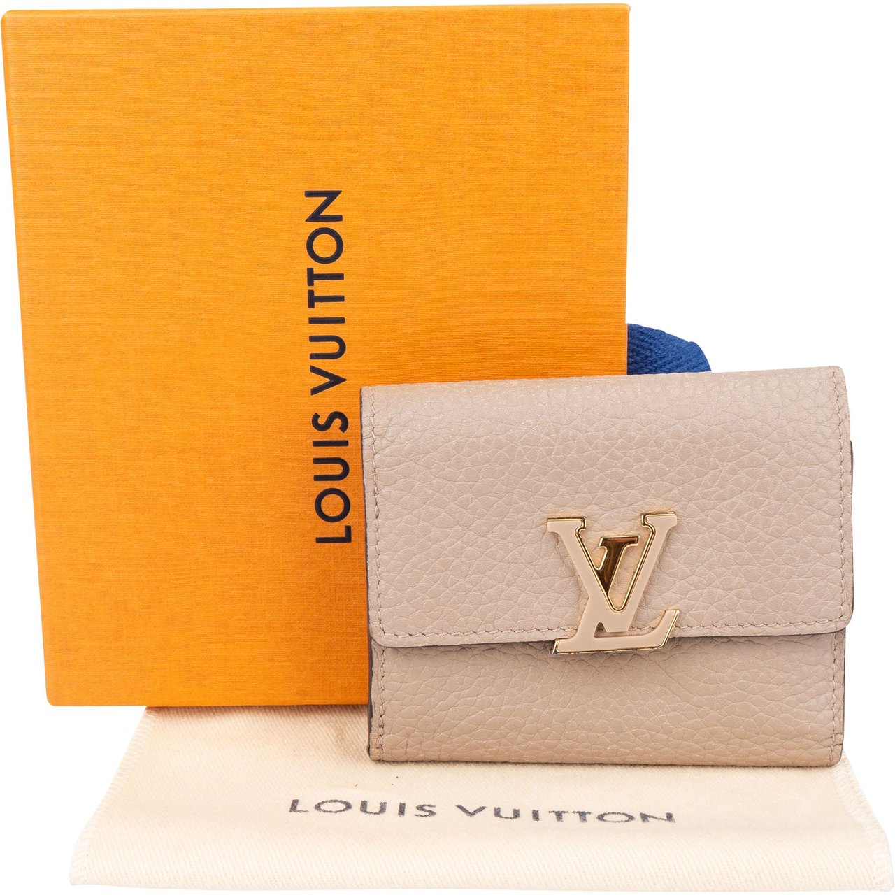 Louis Vuitton Louis Vuitton Taurillon Leather Mini Capucines Wallet Beige