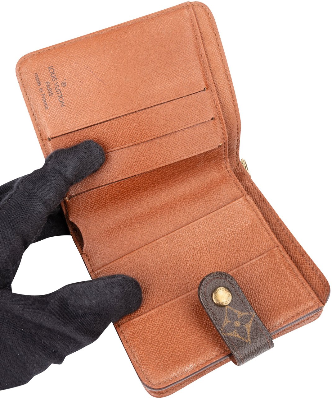 Louis Vuitton Louis Vuitton Canvas Monogram Clip Wallet Bruin