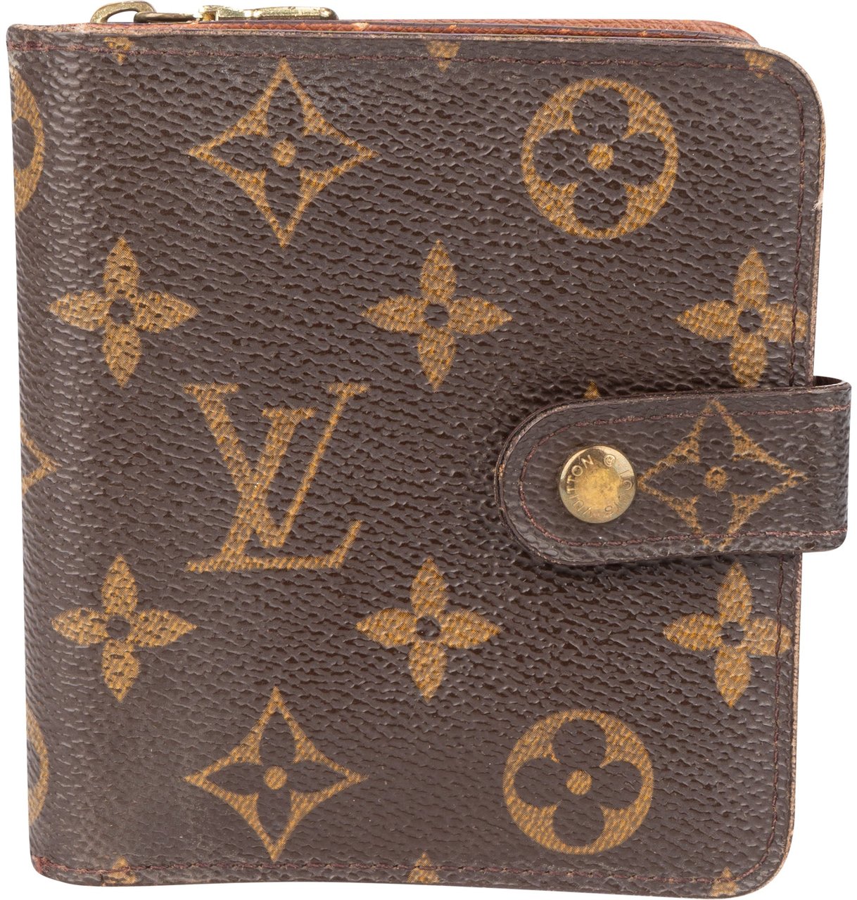 Louis Vuitton Louis Vuitton Canvas Monogram Clip Wallet Bruin