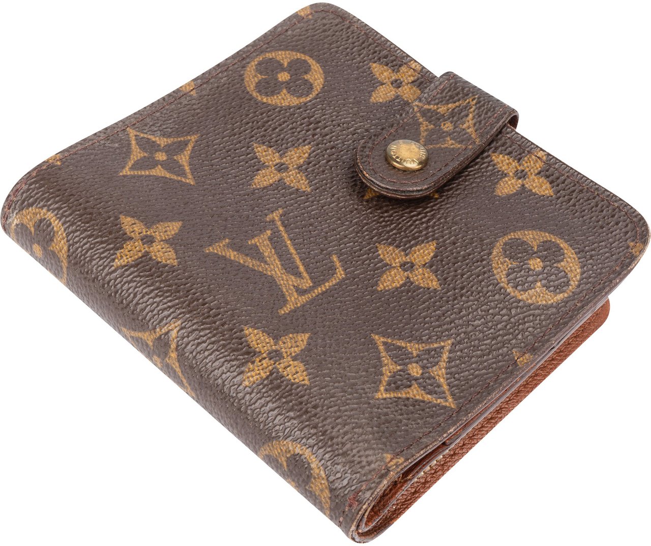 Louis Vuitton Louis Vuitton Canvas Monogram Clip Wallet Bruin
