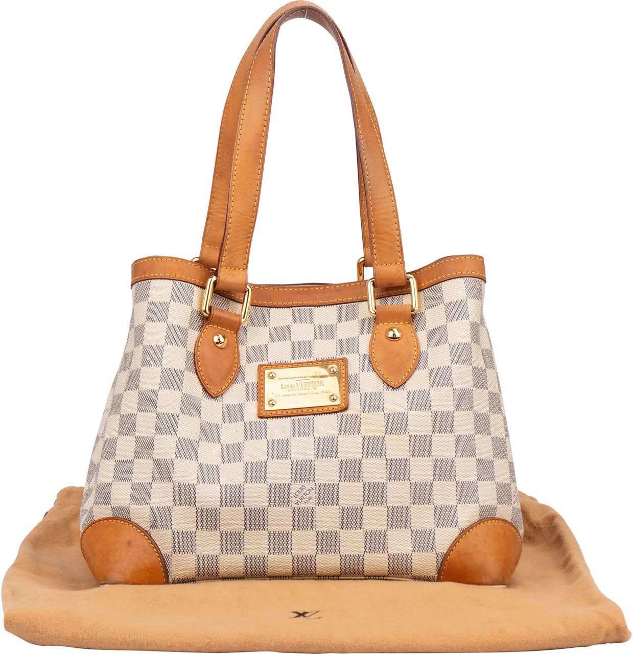 Louis Vuitton Louis Vuitton Damier Azur Monogram Hampstead PM Handbag Wit