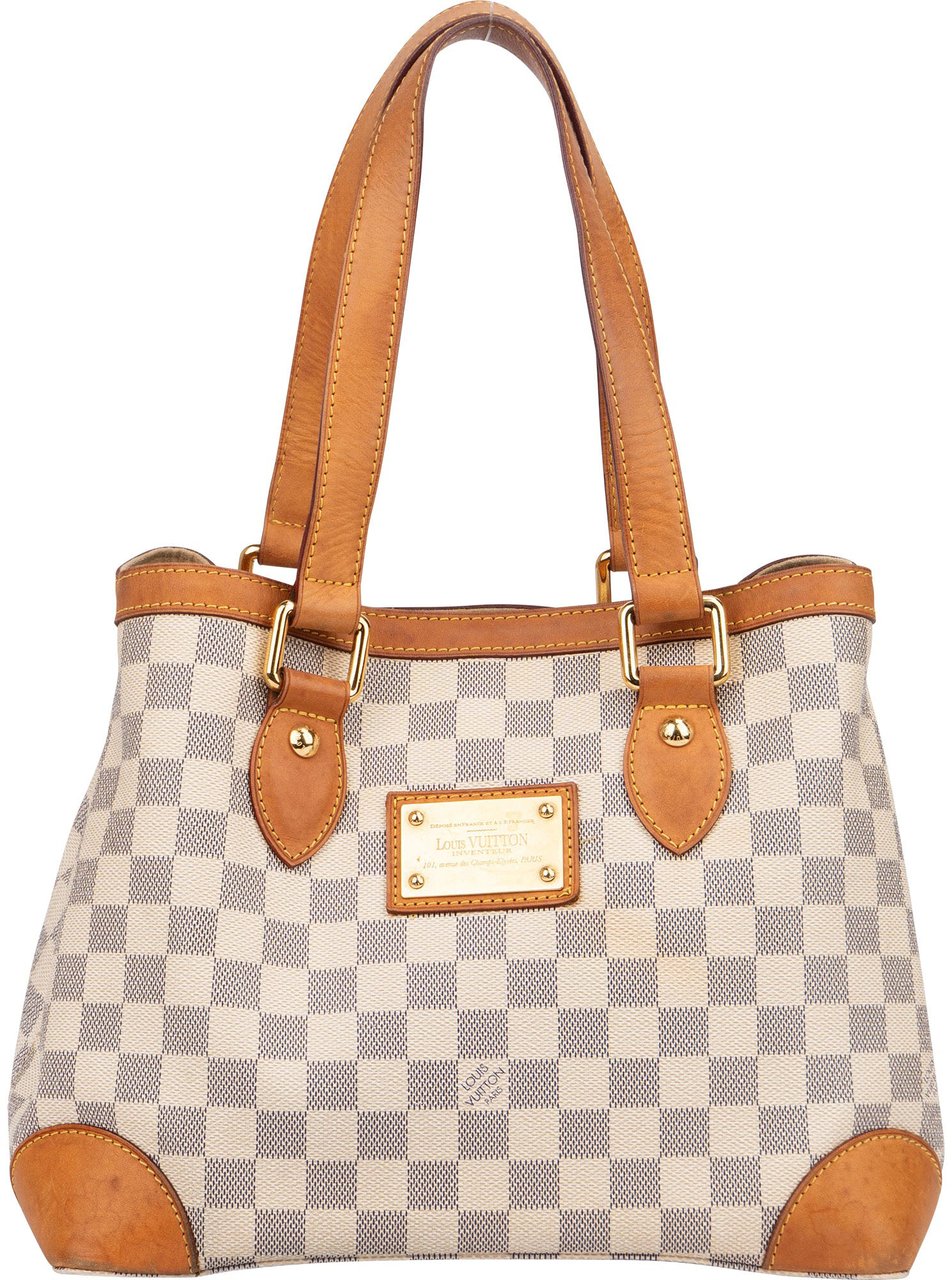 Louis Vuitton Louis Vuitton Damier Azur Monogram Hampstead PM Handbag Wit