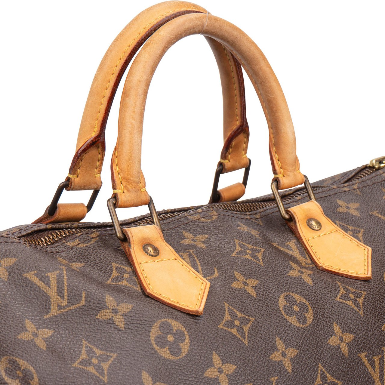 Louis Vuitton Louis Vuitton Canvas Monogram Speedy 35 Handbag Bruin