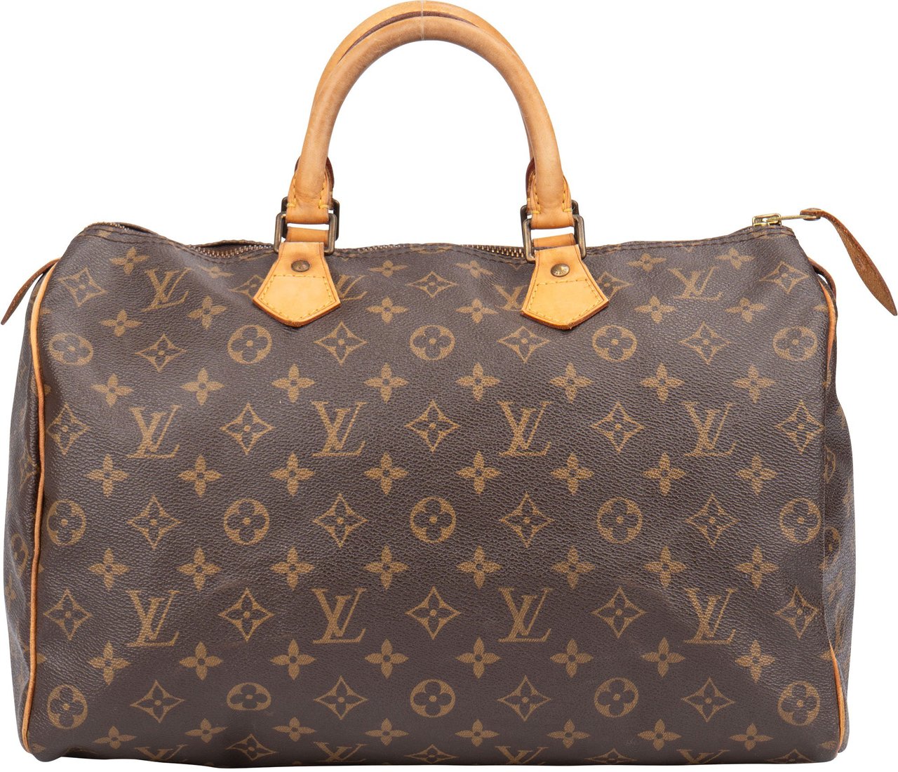 Louis Vuitton Louis Vuitton Canvas Monogram Speedy 35 Handbag Bruin