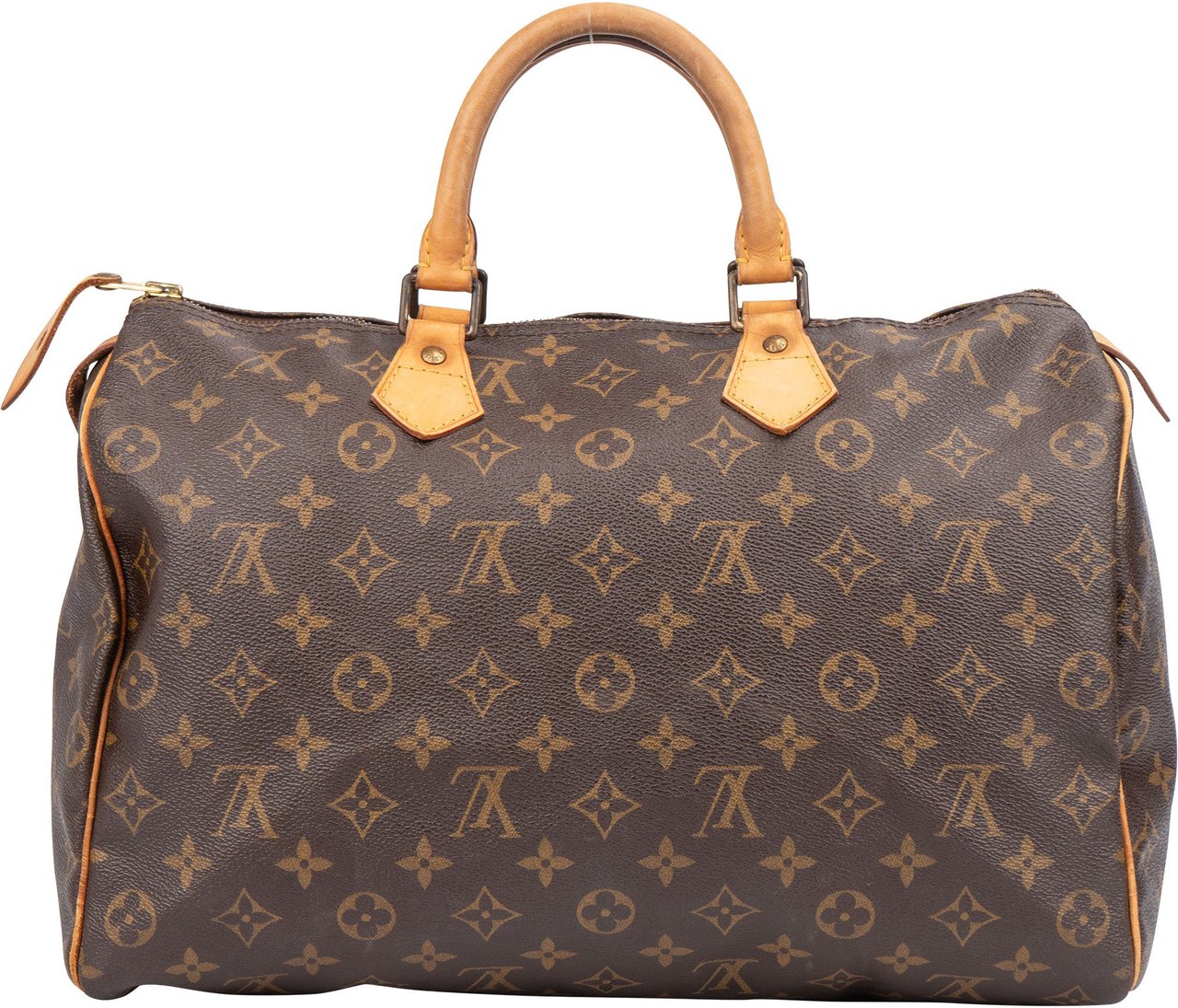 Louis Vuitton Louis Vuitton Canvas Monogram Speedy 35 Handbag Bruin