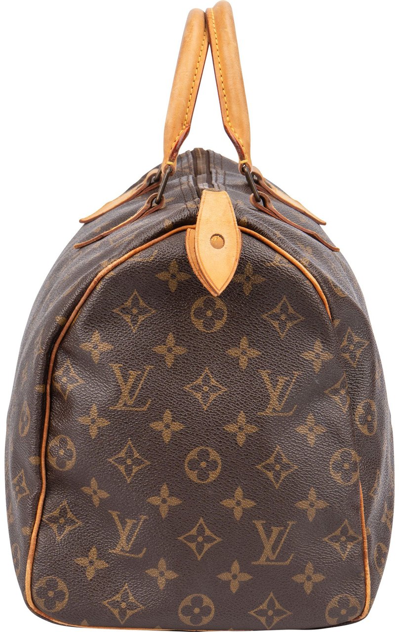 Louis Vuitton Louis Vuitton Canvas Monogram Speedy 35 Handbag Bruin