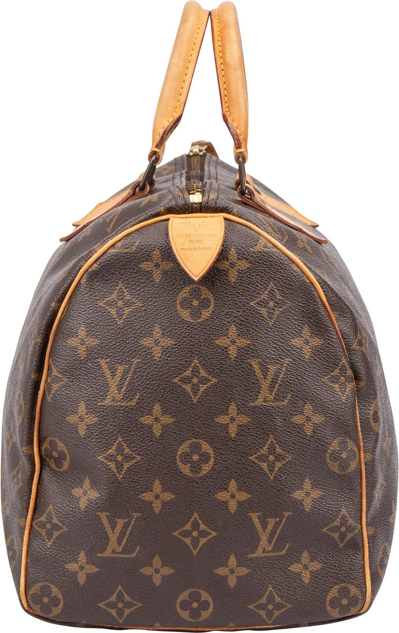 Louis Vuitton Louis Vuitton Canvas Monogram Speedy 35 Handbag Bruin