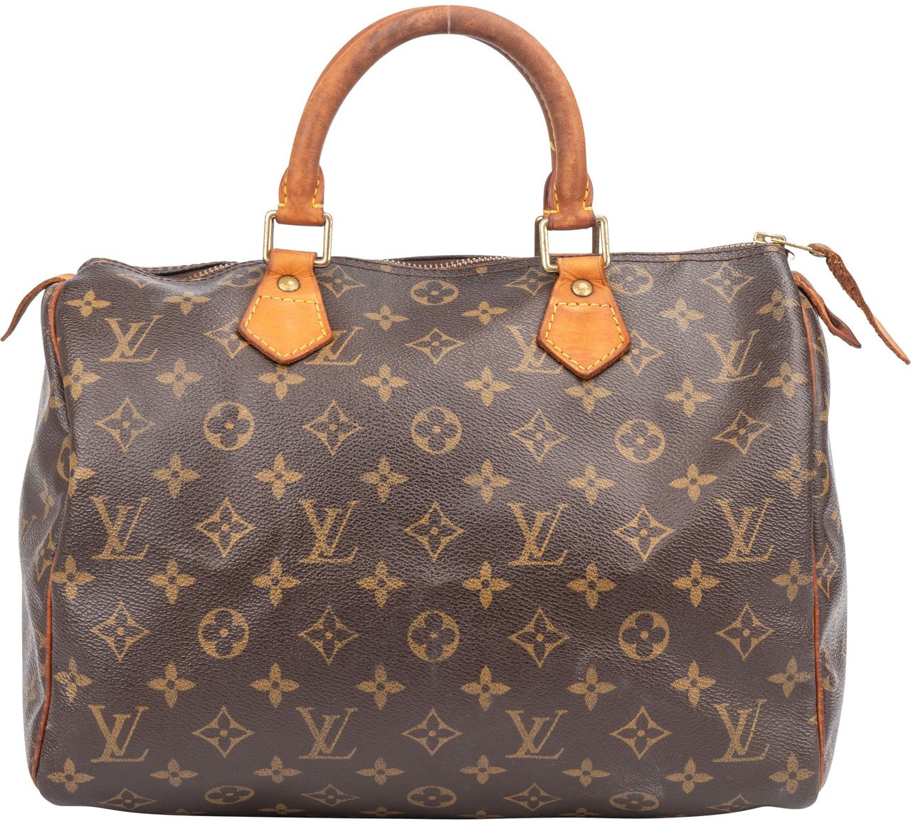 Louis Vuitton Louis Vuitton Canvas Monogram Speedy 30 Handbag Bruin