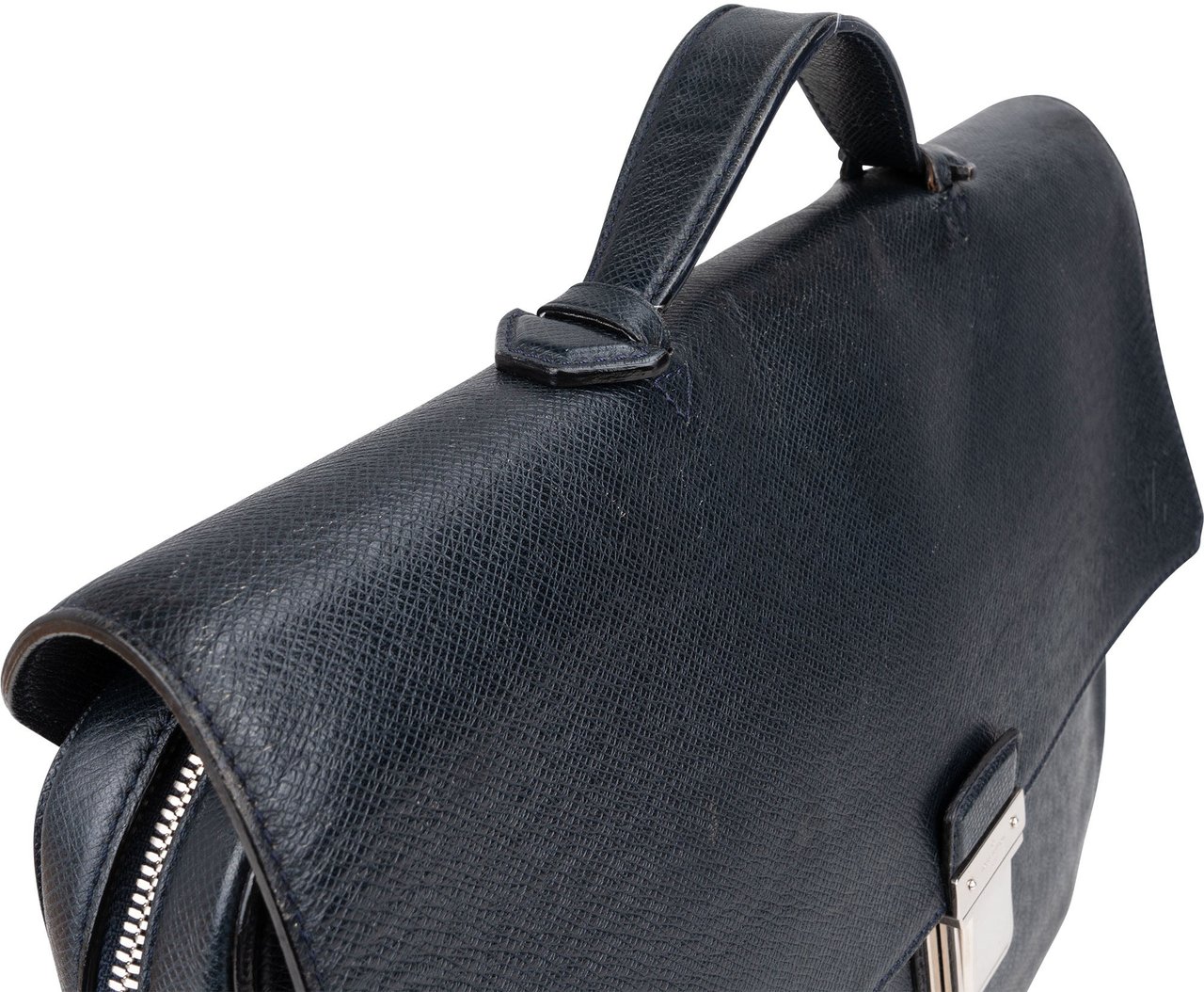 Louis Vuitton Louis Vuitton Bleu Taiga Leather Vassili PM Business Handbag Blauw