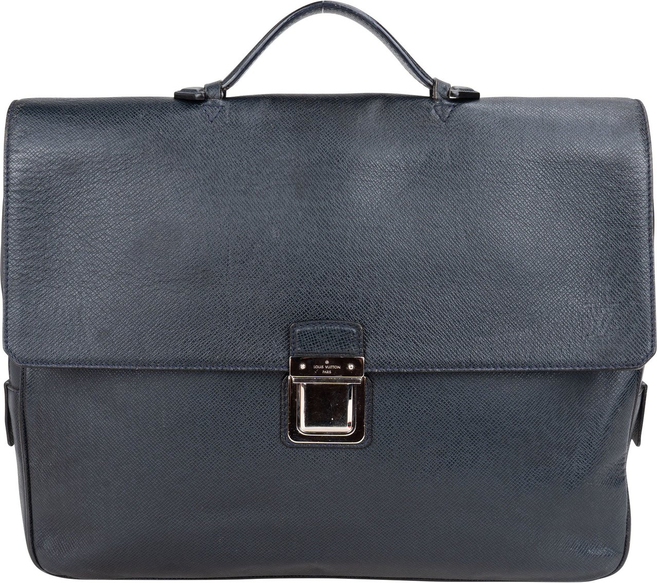 Louis Vuitton Louis Vuitton Bleu Taiga Leather Vassili PM Business Handbag Blauw