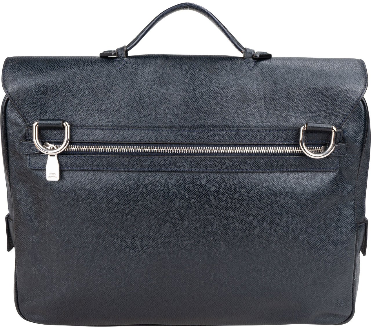 Louis Vuitton Louis Vuitton Bleu Taiga Leather Vassili PM Business Handbag Blauw