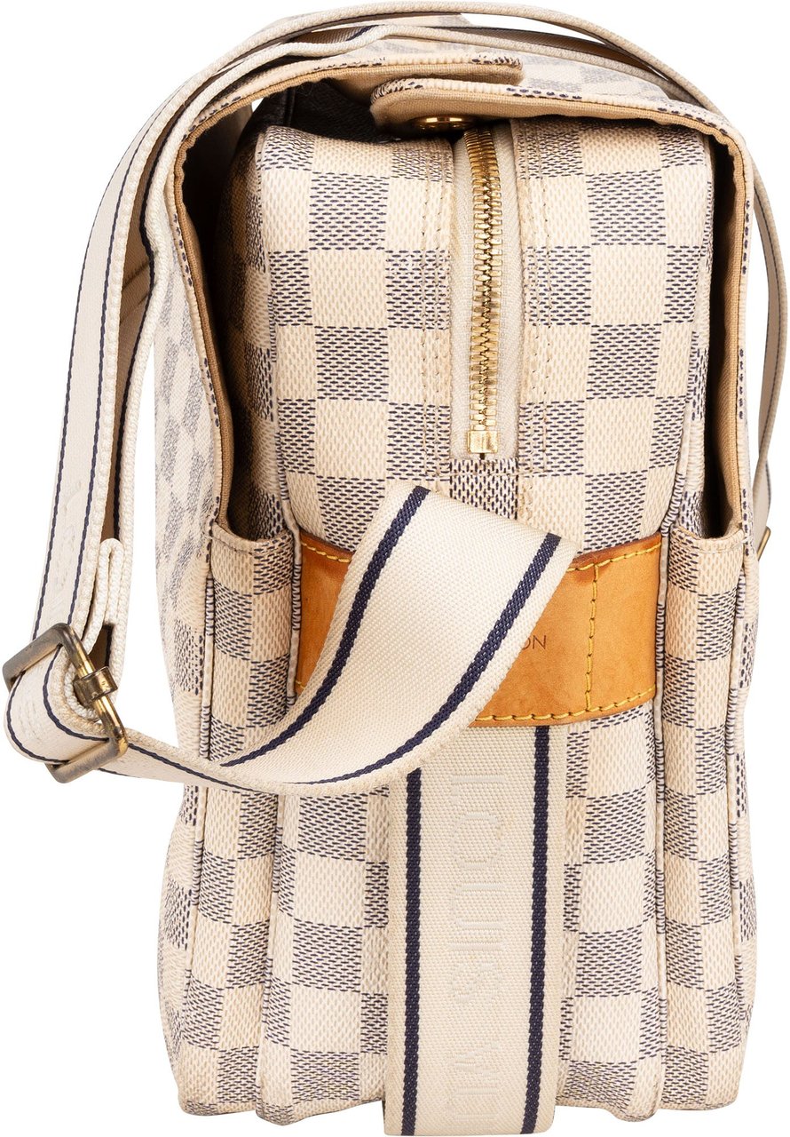 Louis Vuitton Louis Vuitton Damier Azur Monogram Naviglio Crossbody Bag Wit