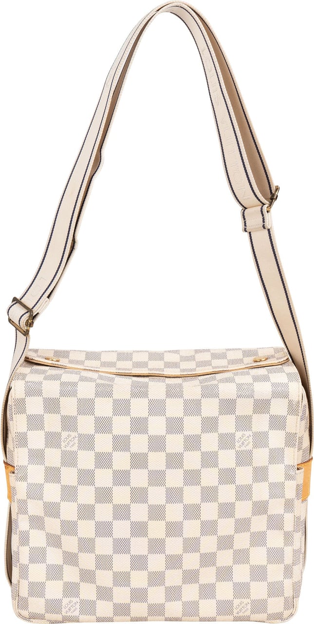 Louis Vuitton Louis Vuitton Damier Azur Monogram Naviglio Crossbody Bag Wit