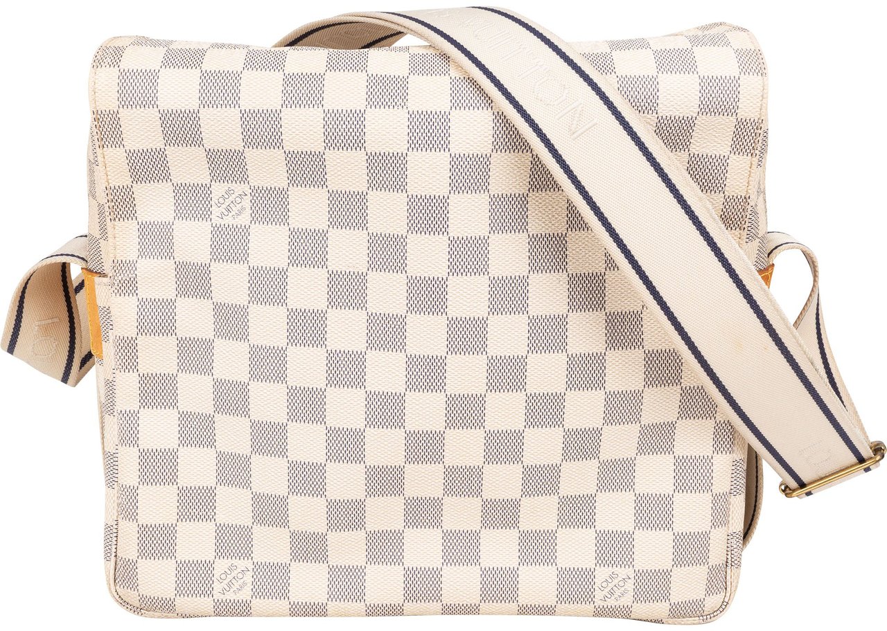 Louis Vuitton Louis Vuitton Damier Azur Monogram Naviglio Crossbody Bag Wit