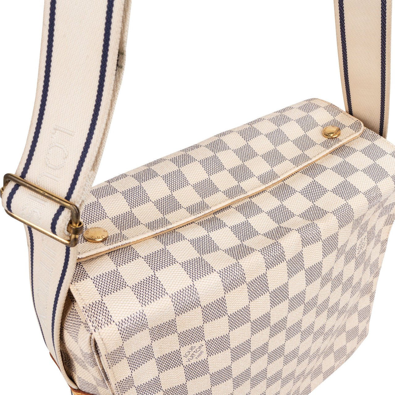 Louis Vuitton Louis Vuitton Damier Azur Monogram Naviglio Crossbody Bag Wit