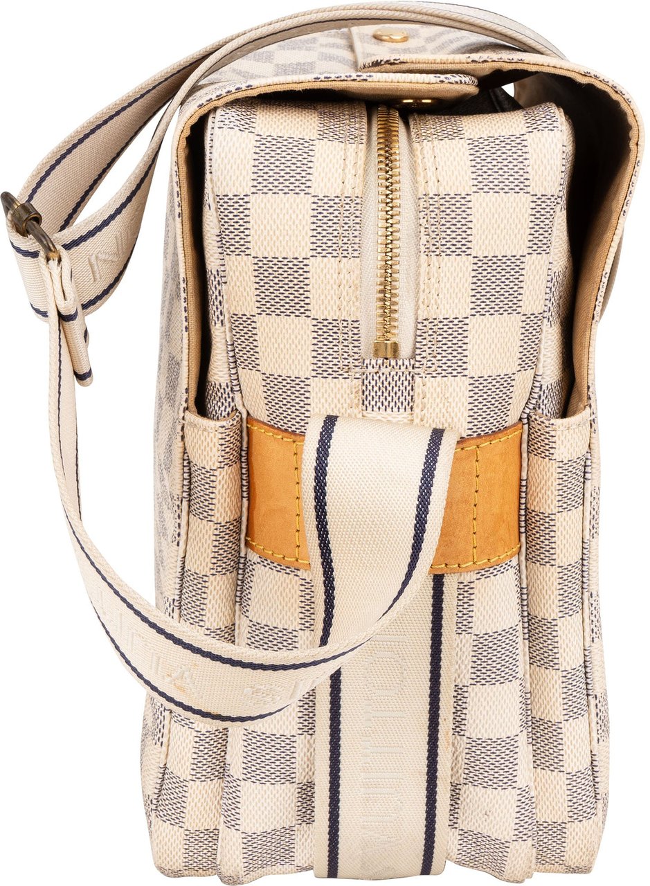 Louis Vuitton Louis Vuitton Damier Azur Monogram Naviglio Crossbody Bag Wit