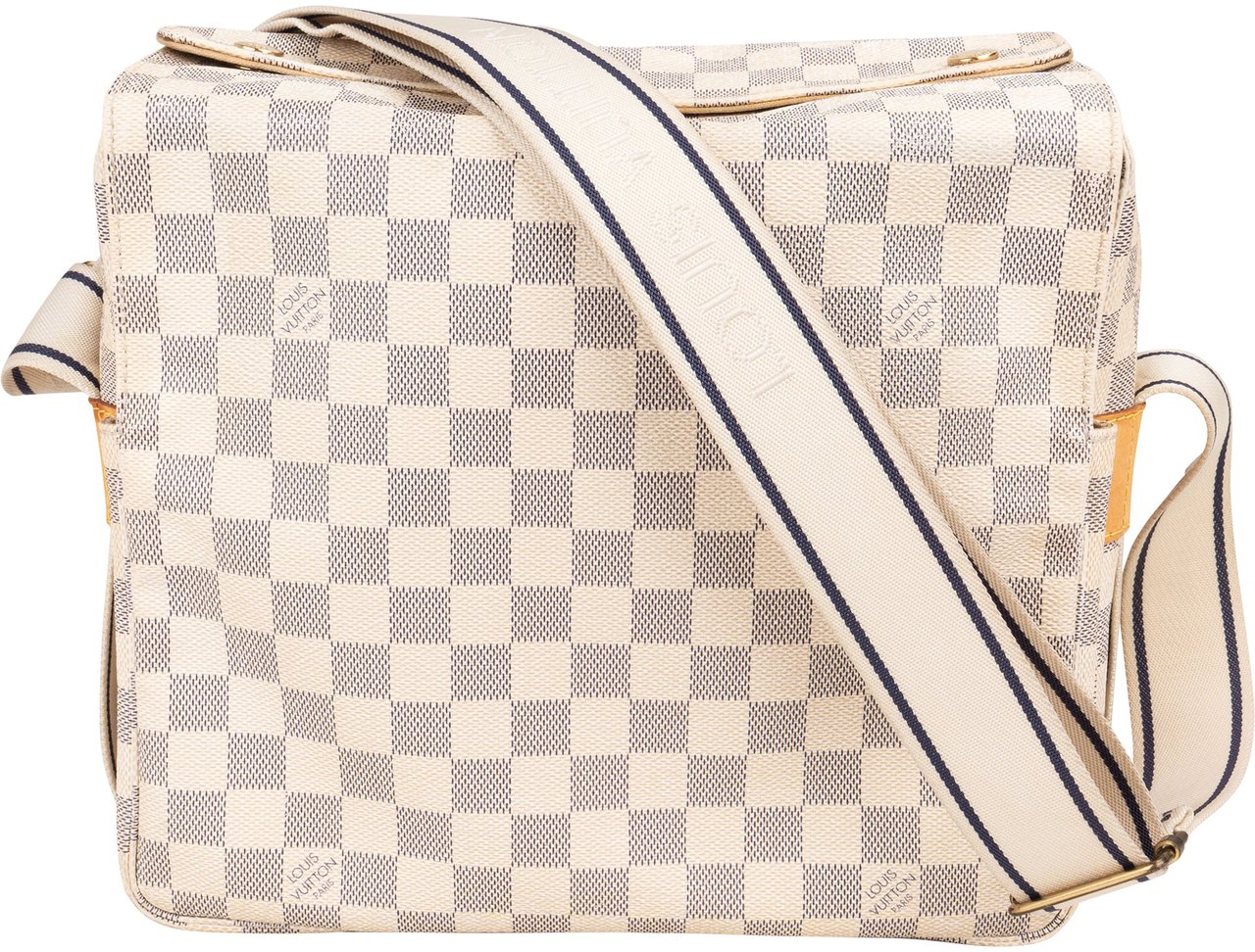Louis Vuitton Louis Vuitton Damier Azur Monogram Naviglio Crossbody Bag Wit