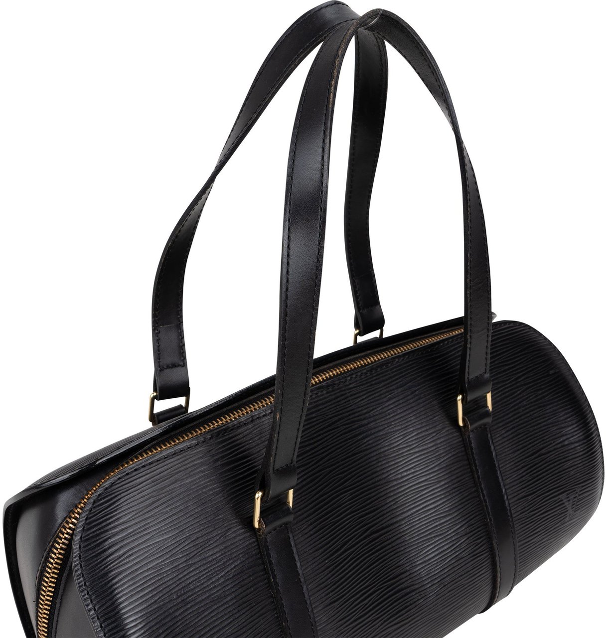 Louis Vuitton Louis Vuitton Noir Epi Leather Soufflot Handbag Zwart
