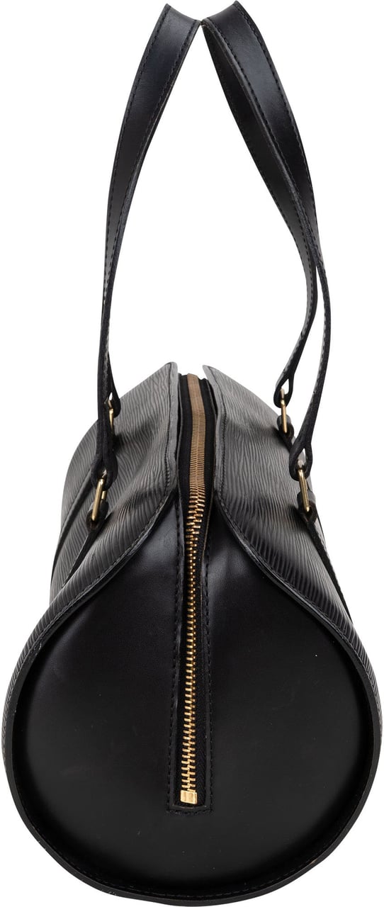 Louis Vuitton Louis Vuitton Noir Epi Leather Soufflot Handbag Zwart