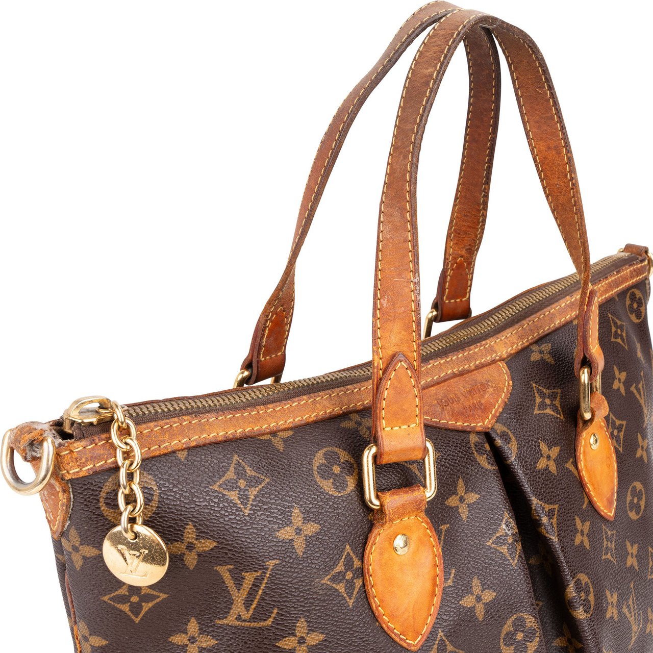 Louis Vuitton Louis Vuitton Canvas Monogram Palermo PM Handbag Bruin