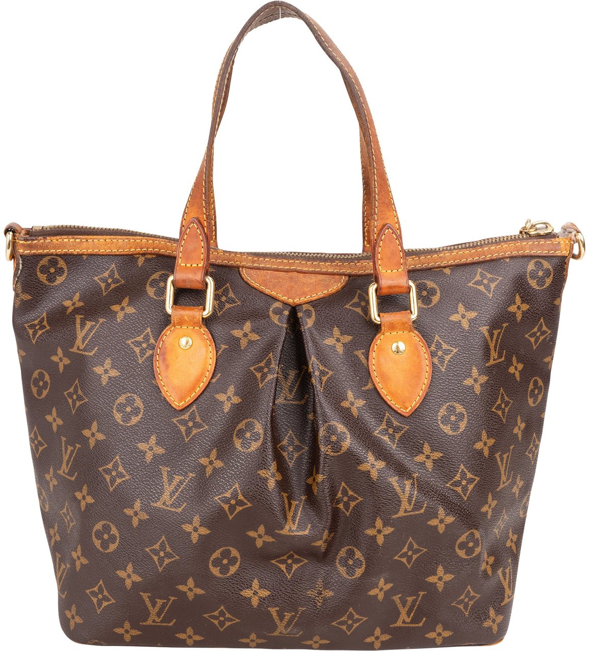 Louis Vuitton Louis Vuitton Canvas Monogram Palermo PM Handbag Bruin