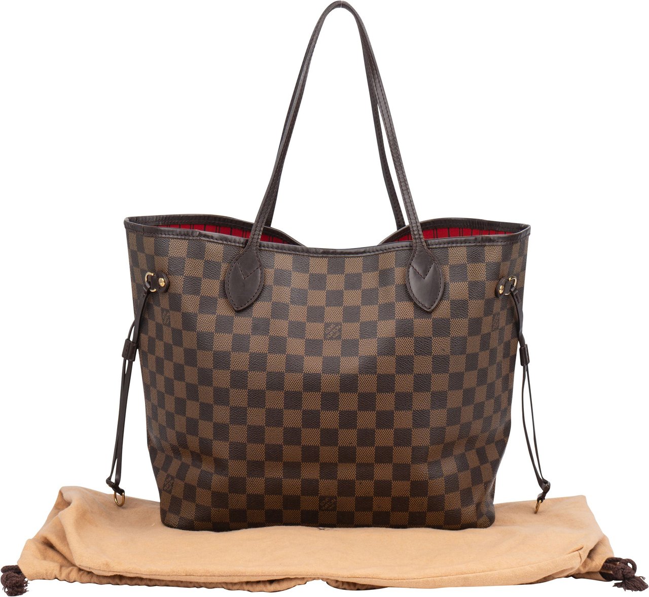 Louis Vuitton Louis Vuitton Damier Ebene Monogram Neverfull MM Shopper Handbag Bruin