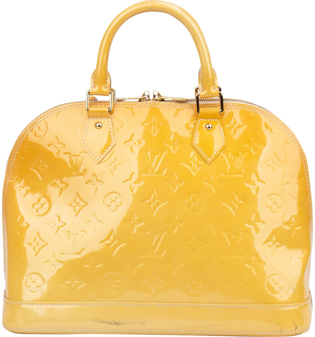Louis Vuitton Louis Vuitton Vernis Monogram Alma PM Handbag Geel