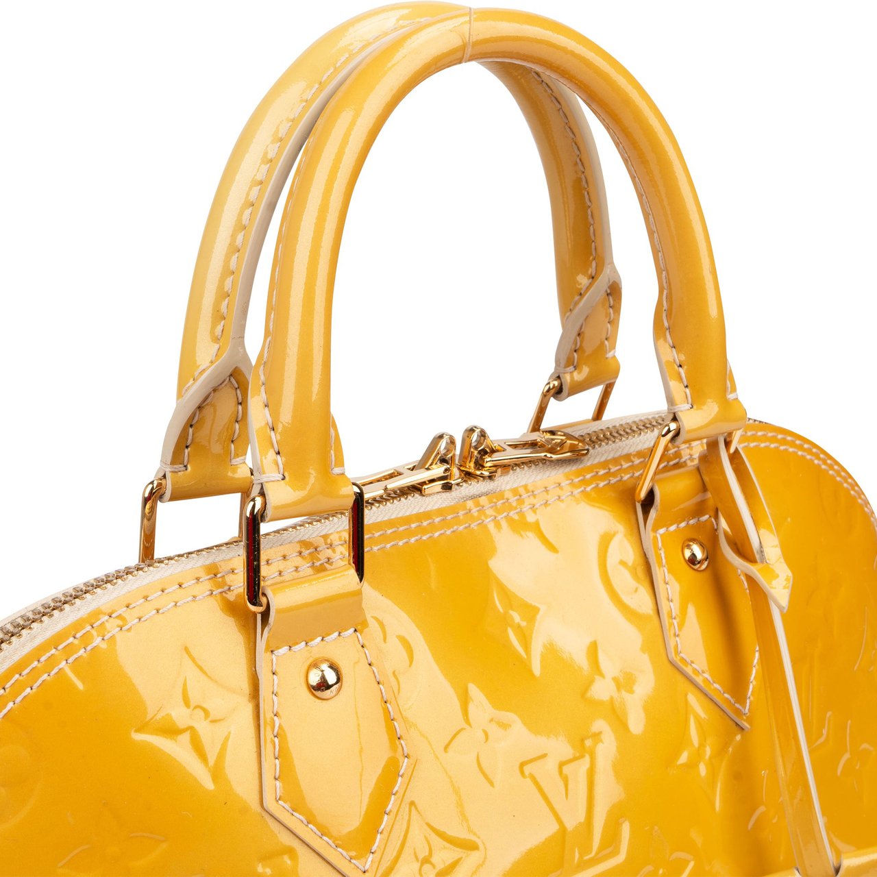 Louis Vuitton Louis Vuitton Vernis Monogram Alma PM Handbag Geel