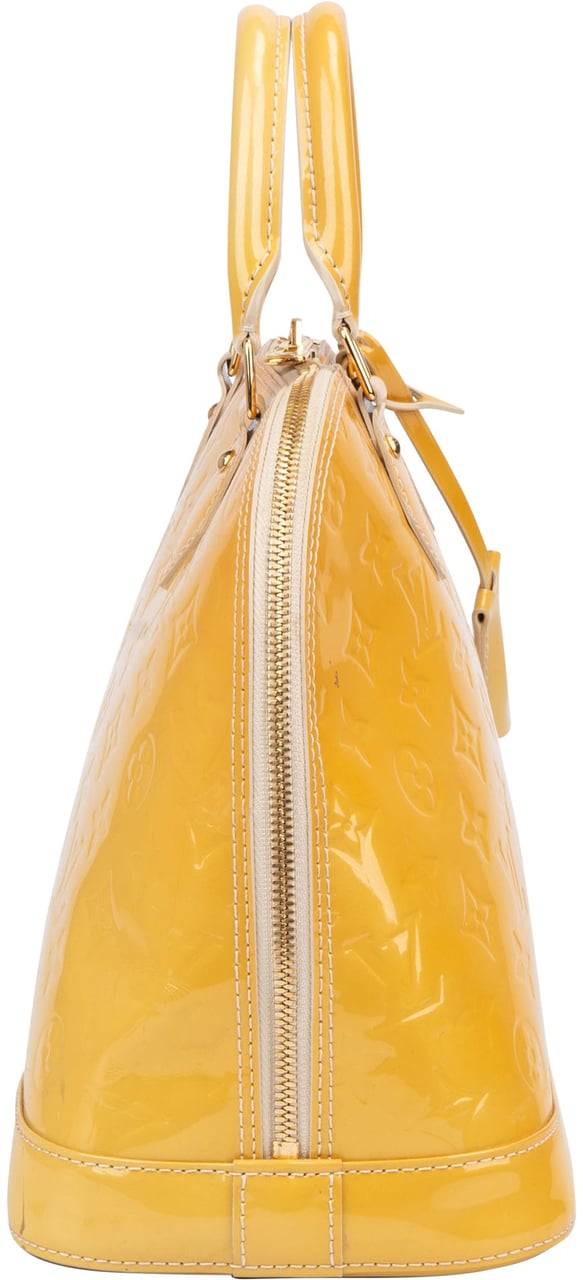 Louis Vuitton Louis Vuitton Vernis Monogram Alma PM Handbag Geel