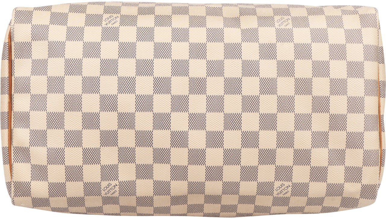 Louis Vuitton Louis Vuitton Damier Azur Monogram Speedy 35 Handbag Wit