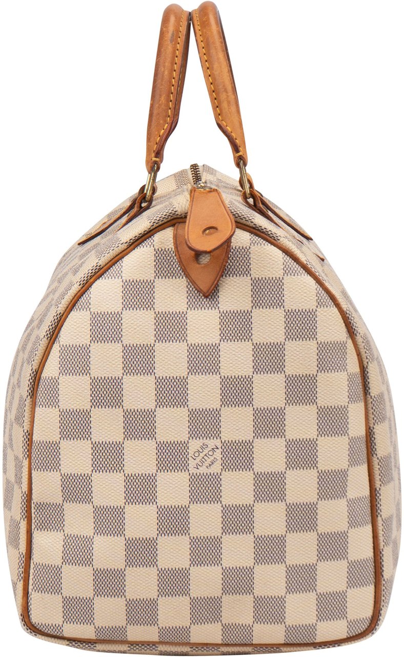Louis Vuitton Louis Vuitton Damier Azur Monogram Speedy 35 Handbag Wit