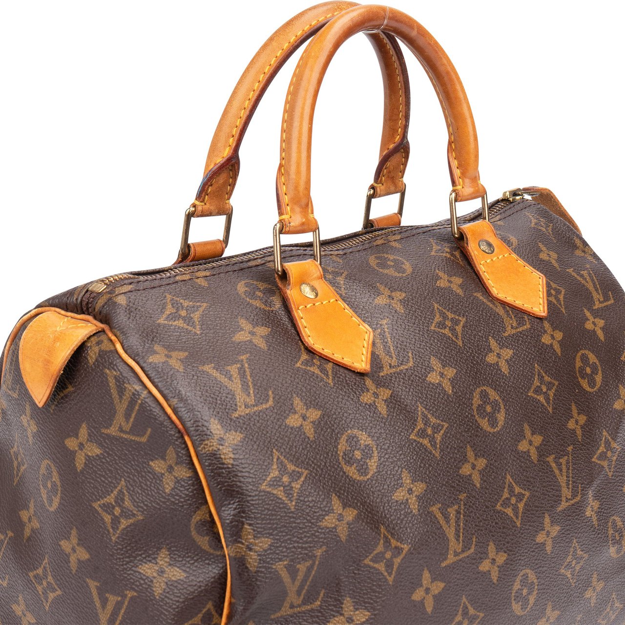 Louis Vuitton Louis Vuitton Canvas Monogram Speedy 30 Handbag Bruin