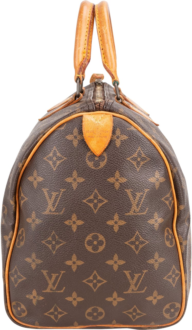 Louis Vuitton Louis Vuitton Canvas Monogram Speedy 35 Handbag Bruin