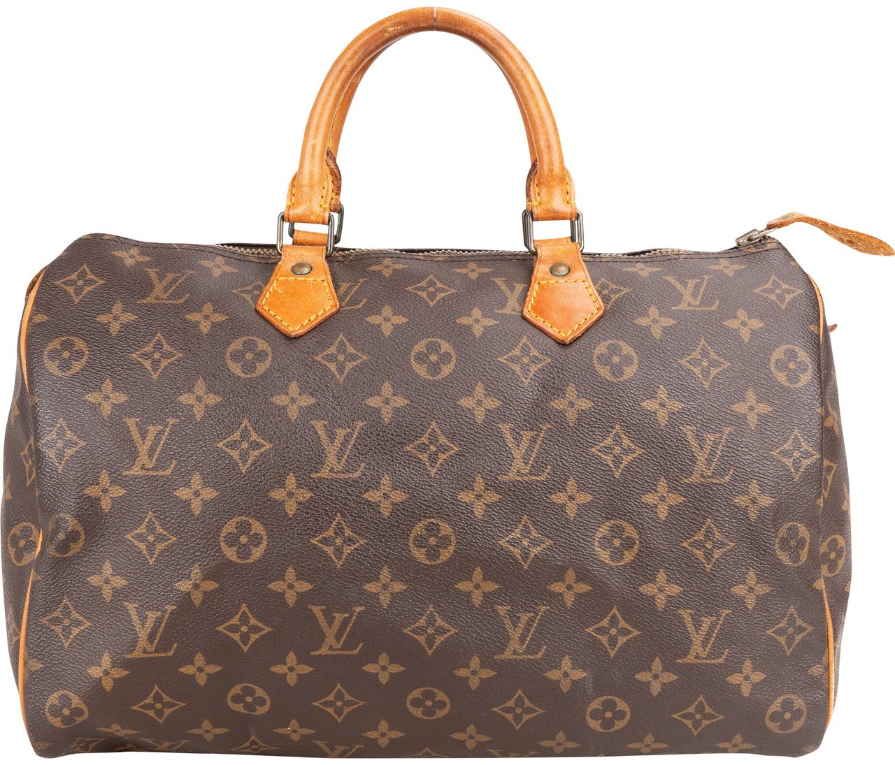 Louis Vuitton Louis Vuitton Canvas Monogram Speedy 35 Handbag Bruin