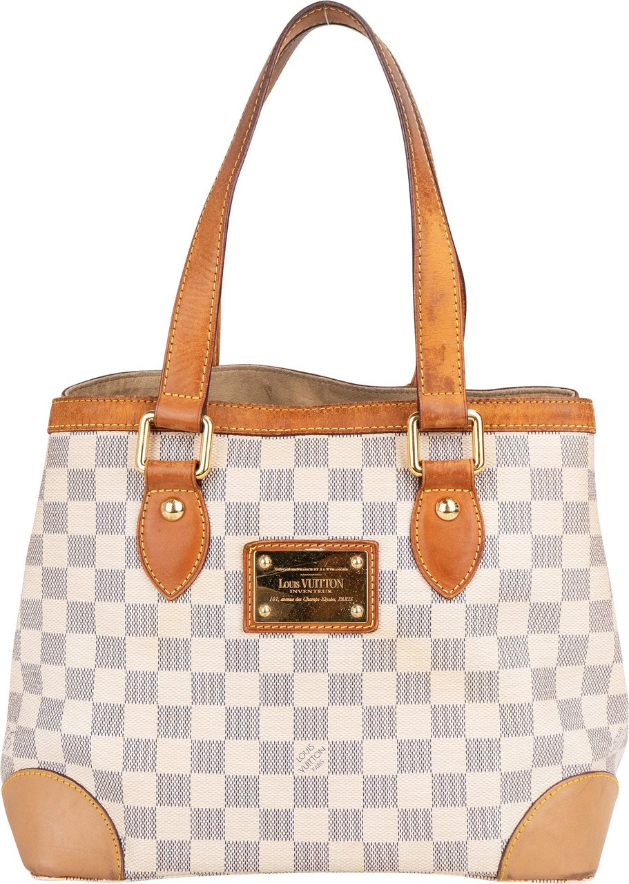 Louis Vuitton Louis Vuitton Damier Azur Monogram Hampstead PM Handbag Wit