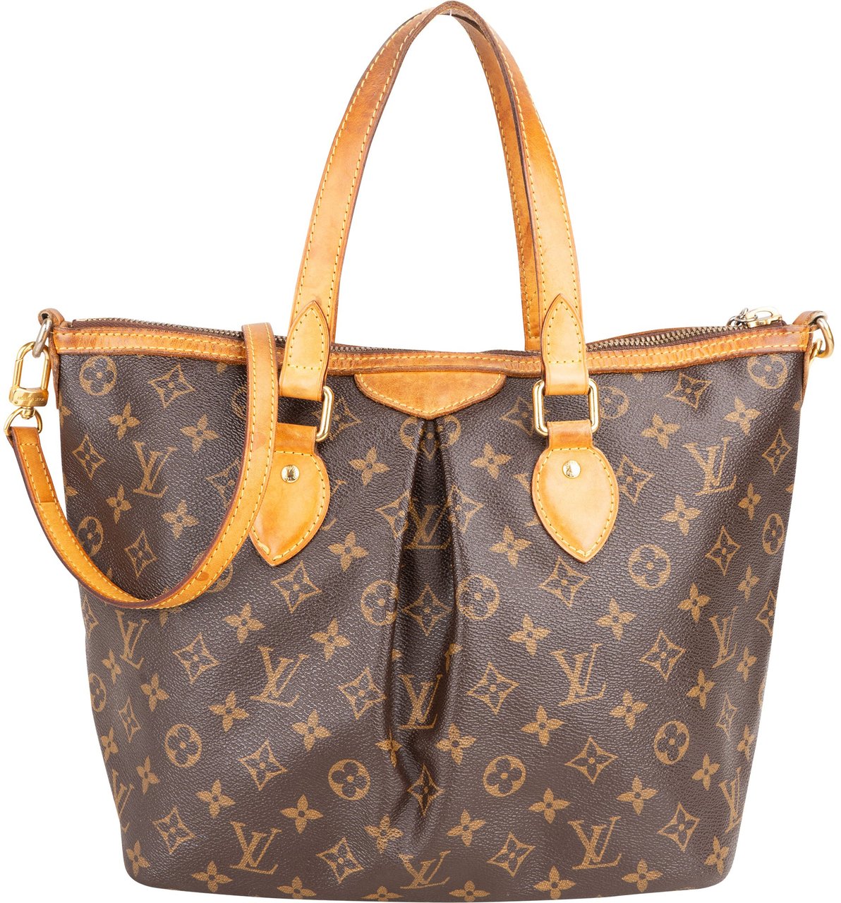Louis Vuitton Louis Vuitton Canvas Monogram Palermo PM Handbag Bruin