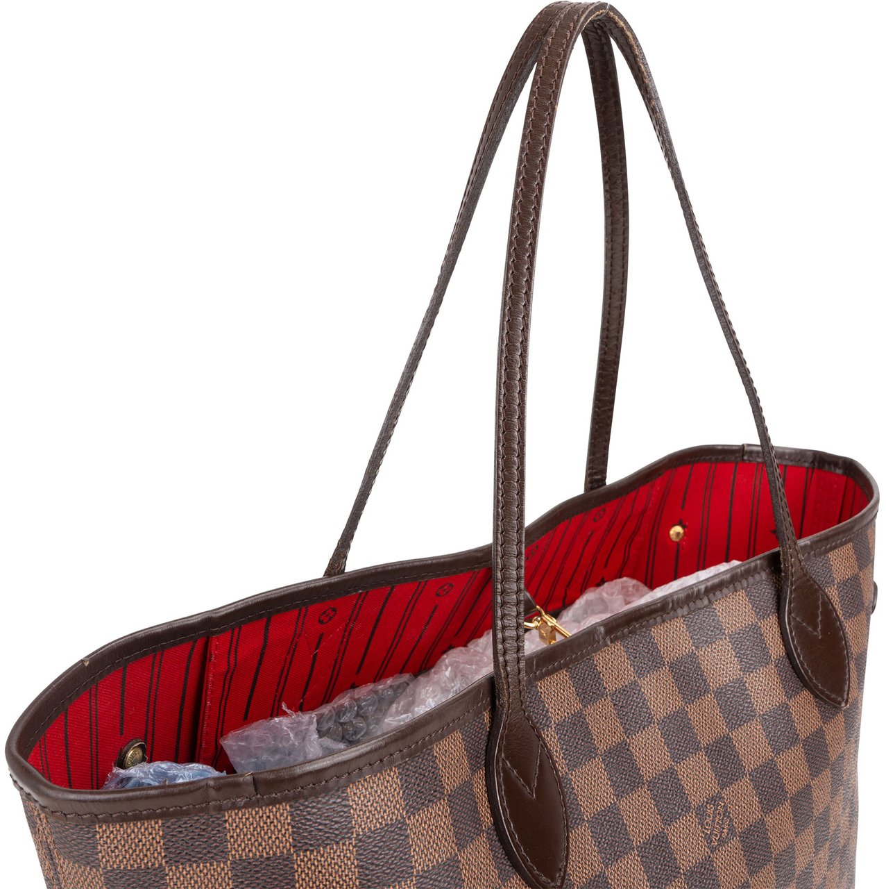 Louis Vuitton Louis Vuitton Damier Ebene Monogram Neverfull MM Shopper Handbag Bruin