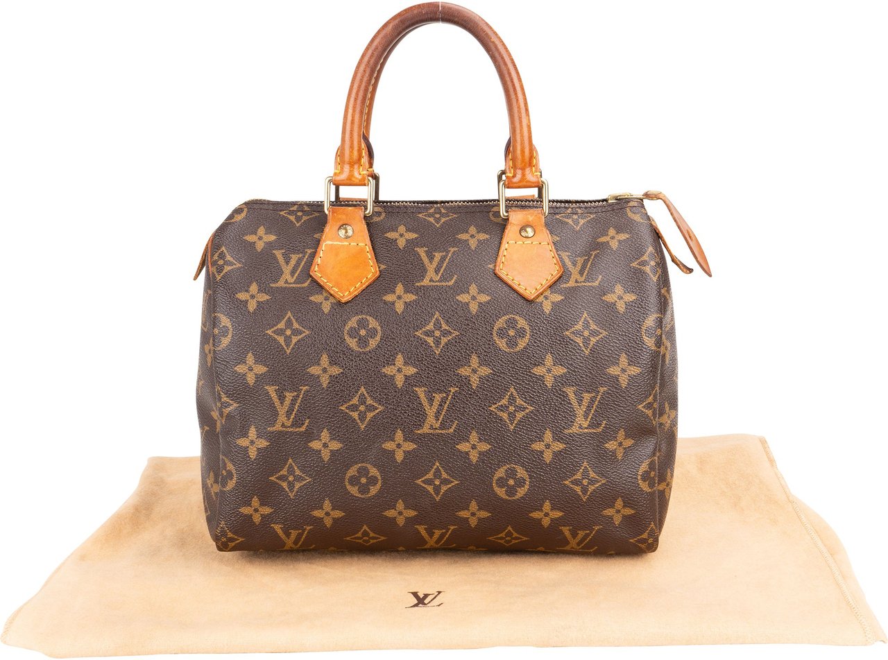 Louis Vuitton Louis Vuitton Canvas Monogram Speedy 25 Handbag Bruin