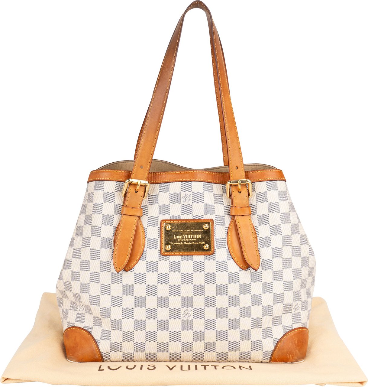 Louis Vuitton Louis vuitton Damier Azur Monogram Hampstead GM Handbag Wit