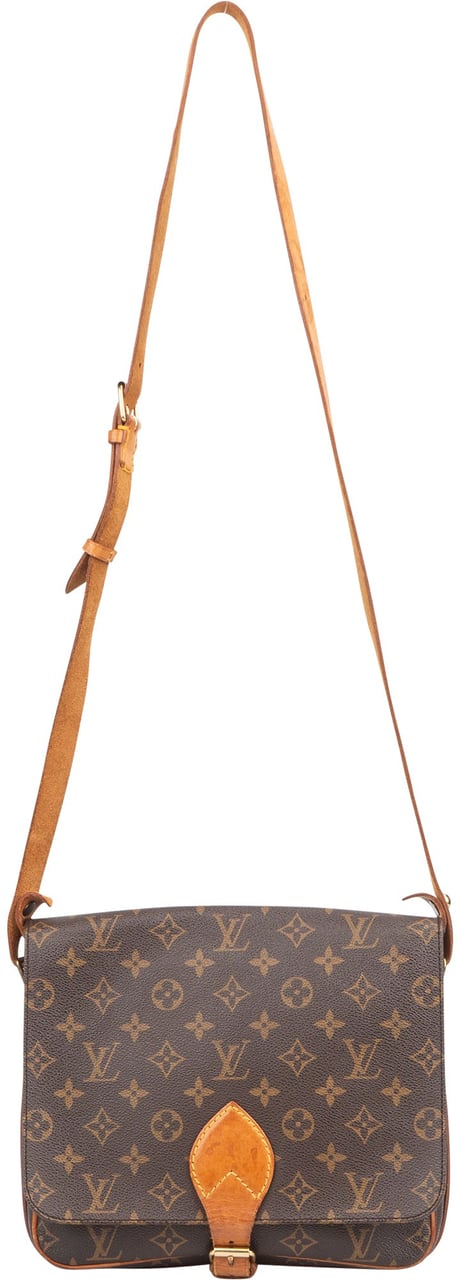 Louis Vuitton Louis Vuitton Canvas Monogam Cartouchiere GM Crossbody Bag Bruin