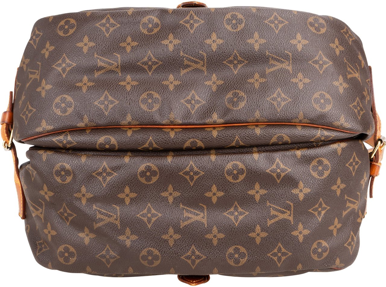 Louis Vuitton Louis Vuitton Canvas Monogram Saumur 35 Crossbody Bag Bruin