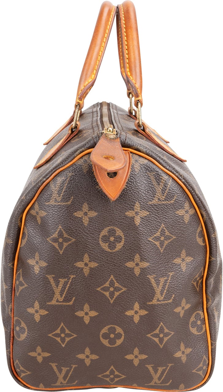Louis Vuitton Louis Vuitton Canvas Monogram Speedy 30 Handbag Bruin