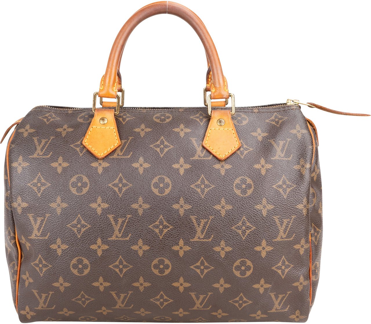 Louis Vuitton Louis Vuitton Canvas Monogram Speedy 30 Handbag Bruin