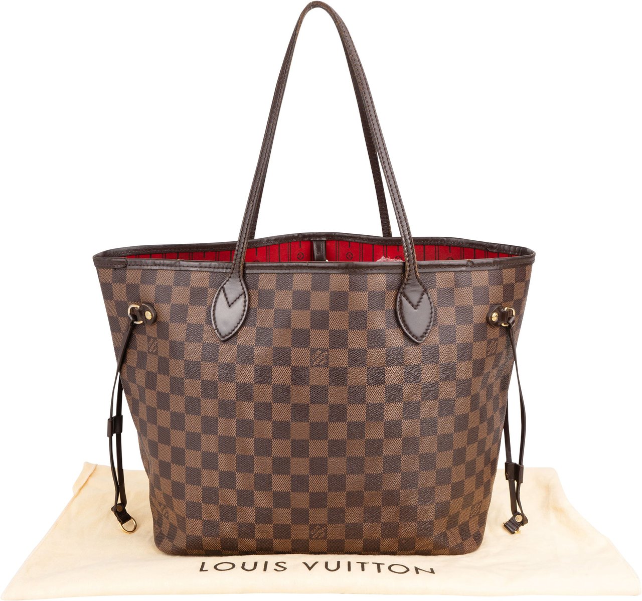 Louis Vuitton Louis Vuitton Damier Ebene Monogram Neverfull MM Shopper Handbag Bruin