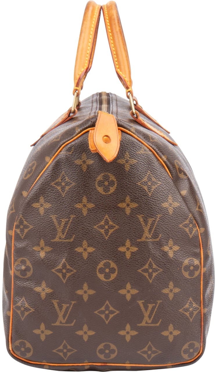 Louis Vuitton Louis Vuitton Canvas Monogram Speedy 35 Handbag Bruin