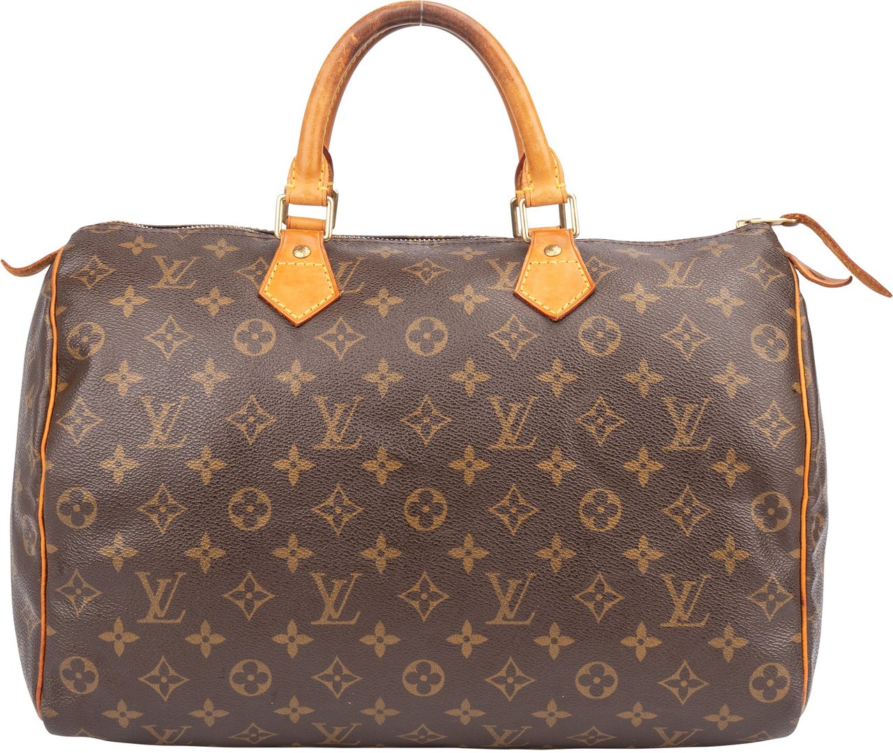 Louis Vuitton Louis Vuitton Canvas Monogram Speedy 35 Handbag Bruin