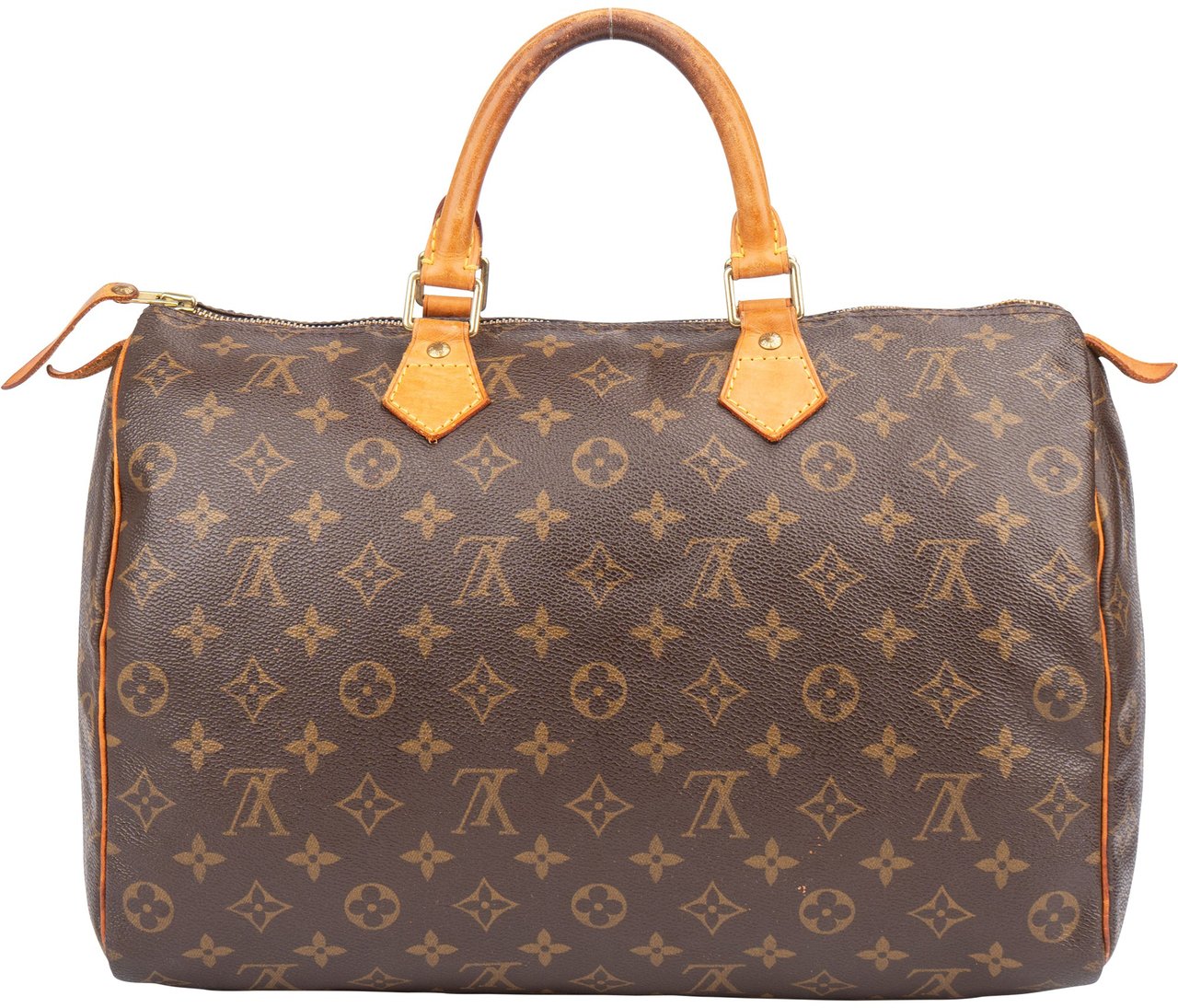 Louis Vuitton Louis Vuitton Canvas Monogram Speedy 35 Handbag Bruin