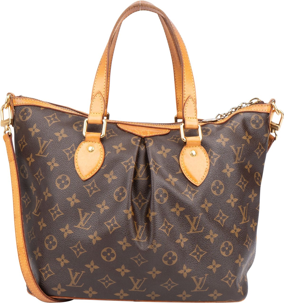 Louis Vuitton Louis Vuitton Canvas Monogram Palermo PM Handbag Bruin
